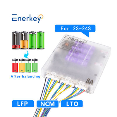 Enerkey BT Mobile App Smart Active Equalizer 8a Lifepo4 Active Cell Balancer für die Energiespeicherung von RVs