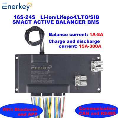 Enerkey BMS Schutz Elektrofahrzeuge Smart BMS 16S 17S 18S 19S 20S 21S 22S 23S 24S 100A 200A 300A mit 8A aktivem Balancer